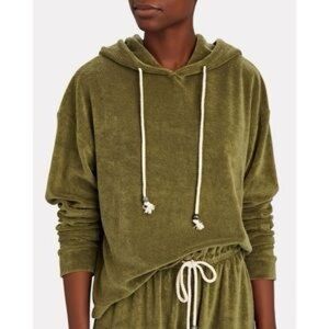 DONNI Gem Stone Terry Jade Basil Green Terry Hoodie Pullover Top Made in USA